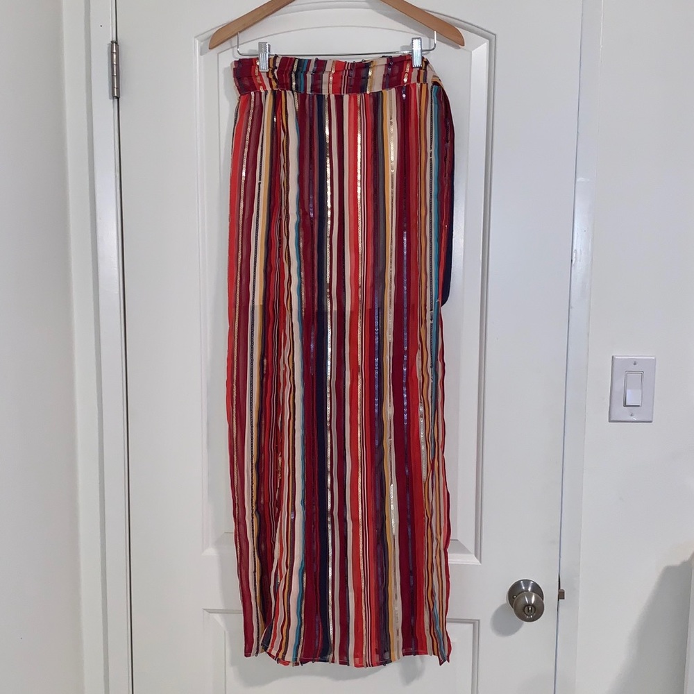 Embellished Revolve skirt - multicolor striped